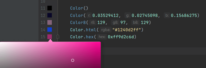 JetBrains Rider: Action indicators in GDScript - Color picker