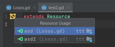 JetBrains Rider: Action indicators in GDScript - Resource usage