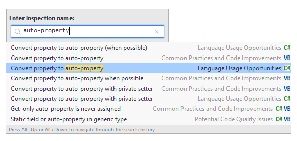 JetBrains Rider：使用单个检查检查代码