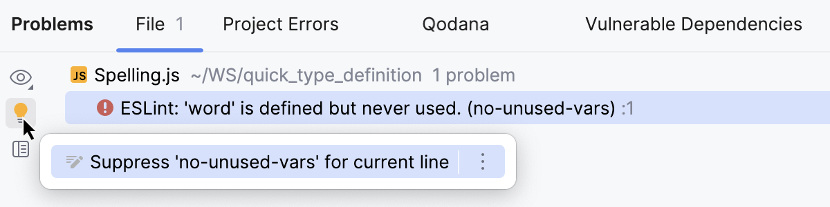 Quick-fixes in the Problems tool window