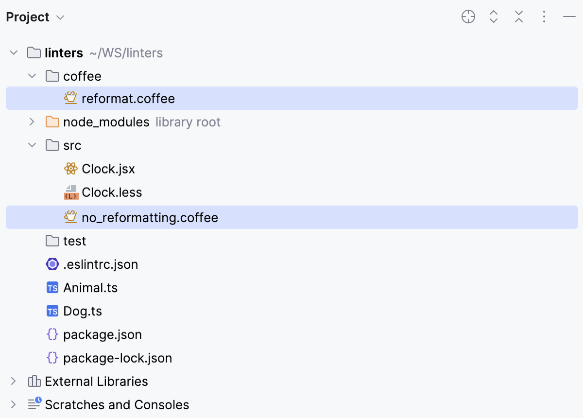 Prettier: custom patterns. Example project structure Prettier: custom patterns. Example project structure