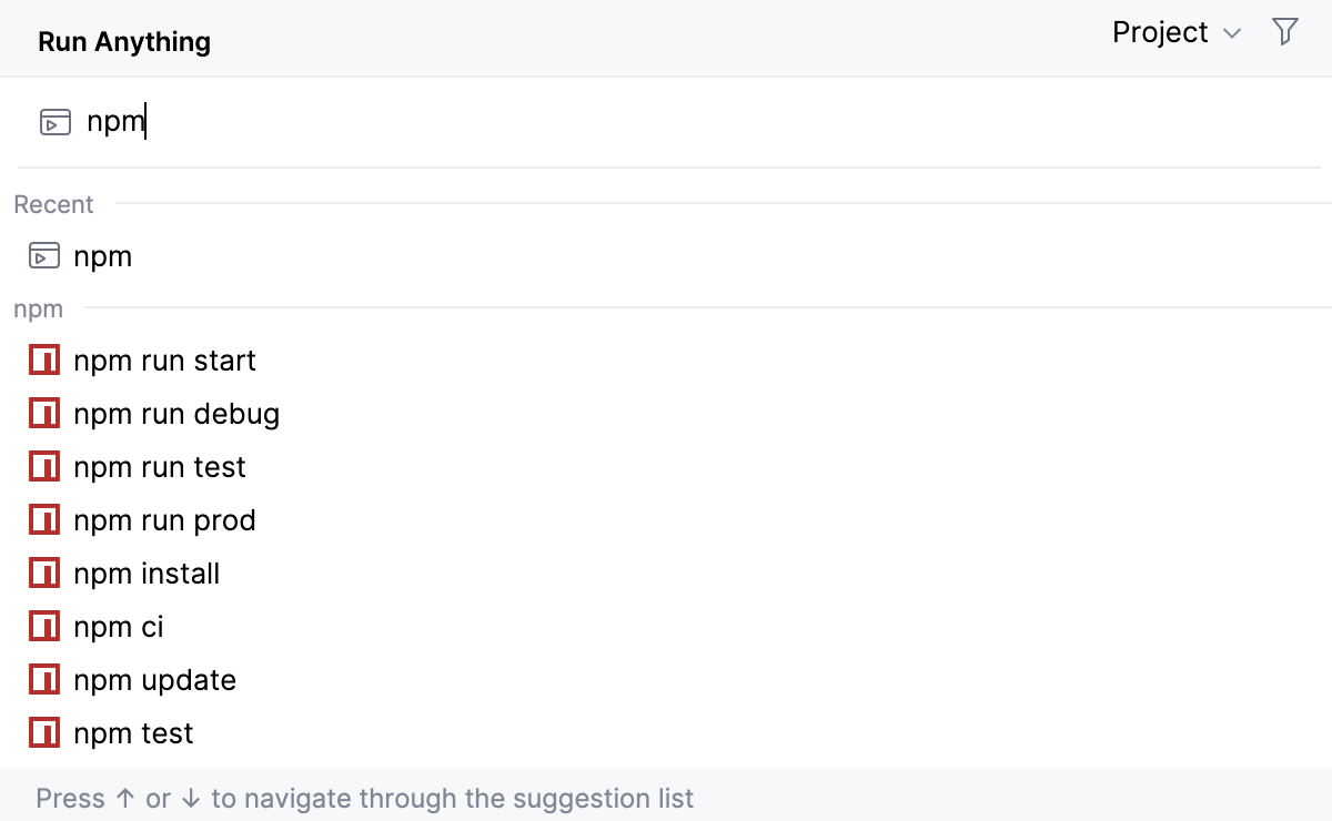 Run Anything: type the name of a package manager