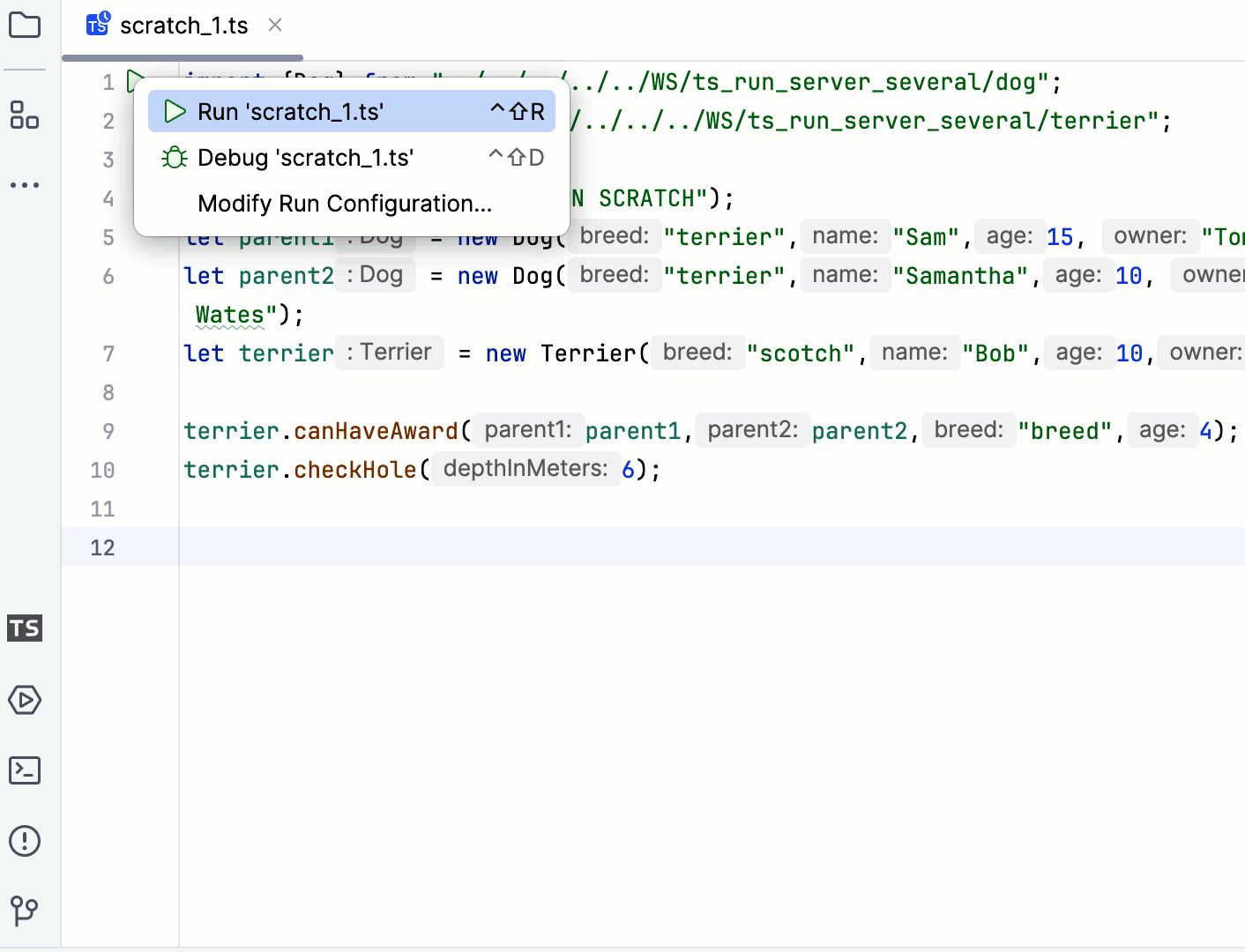 运行 TypeScript 草稿文件