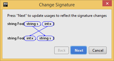 Applying the Change Signature refactoring inline Applying the Change Signature refactoring inline