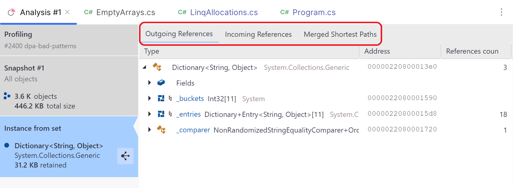 JetBrains Rider: Analyzing an instance views JetBrains Rider: Analyzing an instance views