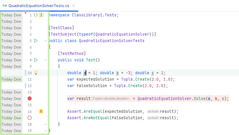 Editor gutter Editor gutter