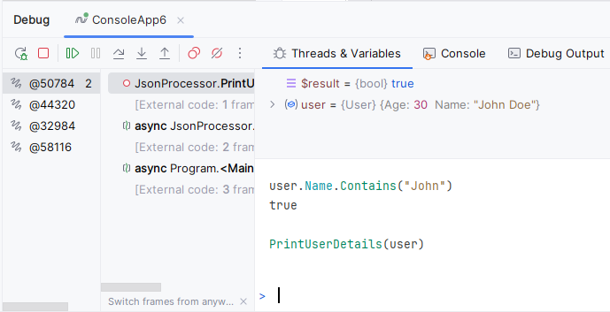 JetBrains Rider: Execution functions in the Immediate Window JetBrains Rider: Execution functions in the Immediate Window