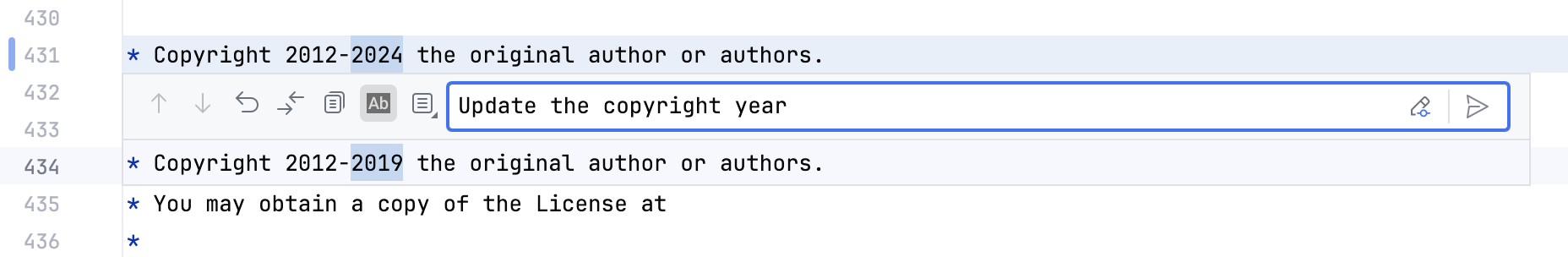Inline commit field Inline commit field