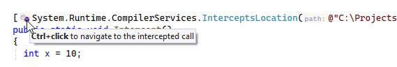 JetBrains Rider: Inlay hint and navigation action for an intercepted method JetBrains Rider: Inlay hint and navigation action for an intercepted method