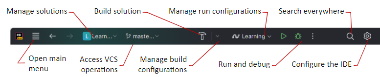 JetBrains Rider: using navigation bar to access most frequently used actions JetBrains Rider: using navigation bar to access most frequently used actions