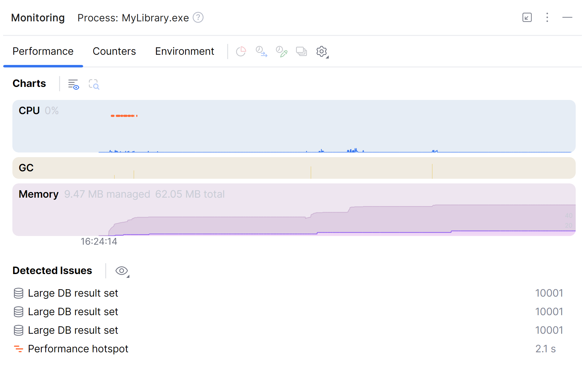 Monitoring tool window on Windows OS Monitoring tool window on Windows OS