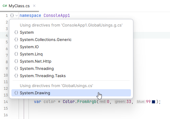 JetBrains Rider: Navigate implicit imports JetBrains Rider: Navigate implicit imports