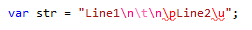 Highlighting of an escape sequence in strings