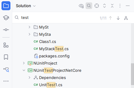 JetBrains Rider: Full search in the Explorer window JetBrains Rider: Full search in the Explorer window