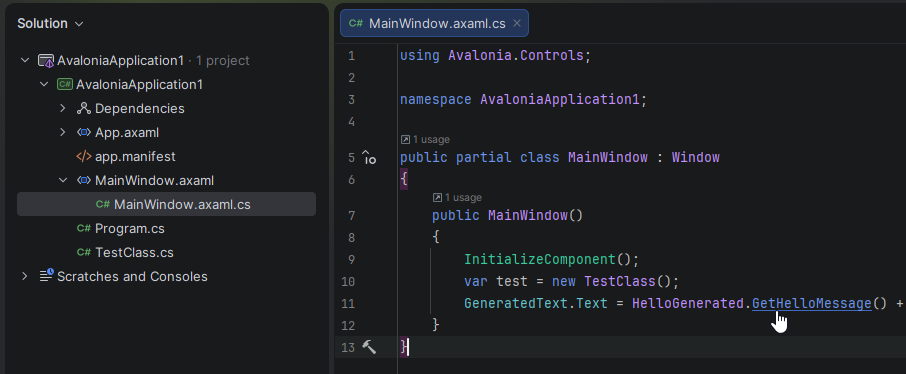 JetBrains&nbsp;Rider: navigate to the generated source