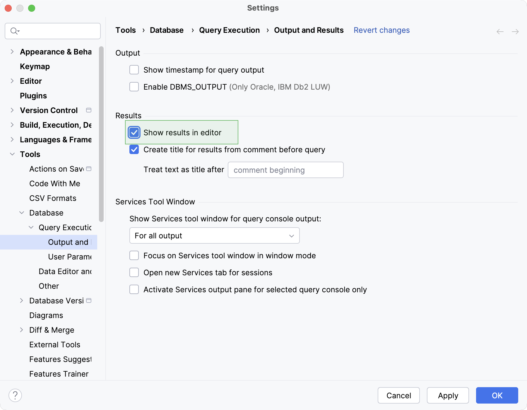 Toggle in-editor results globally Toggle in-editor results globally