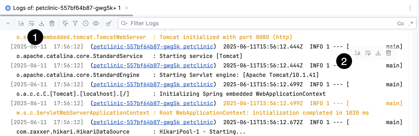 Viewing Kubernetes logs