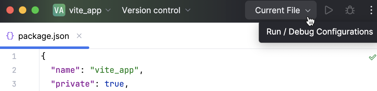 Open the Edit Configurations dialog Open the Edit Configurations dialog