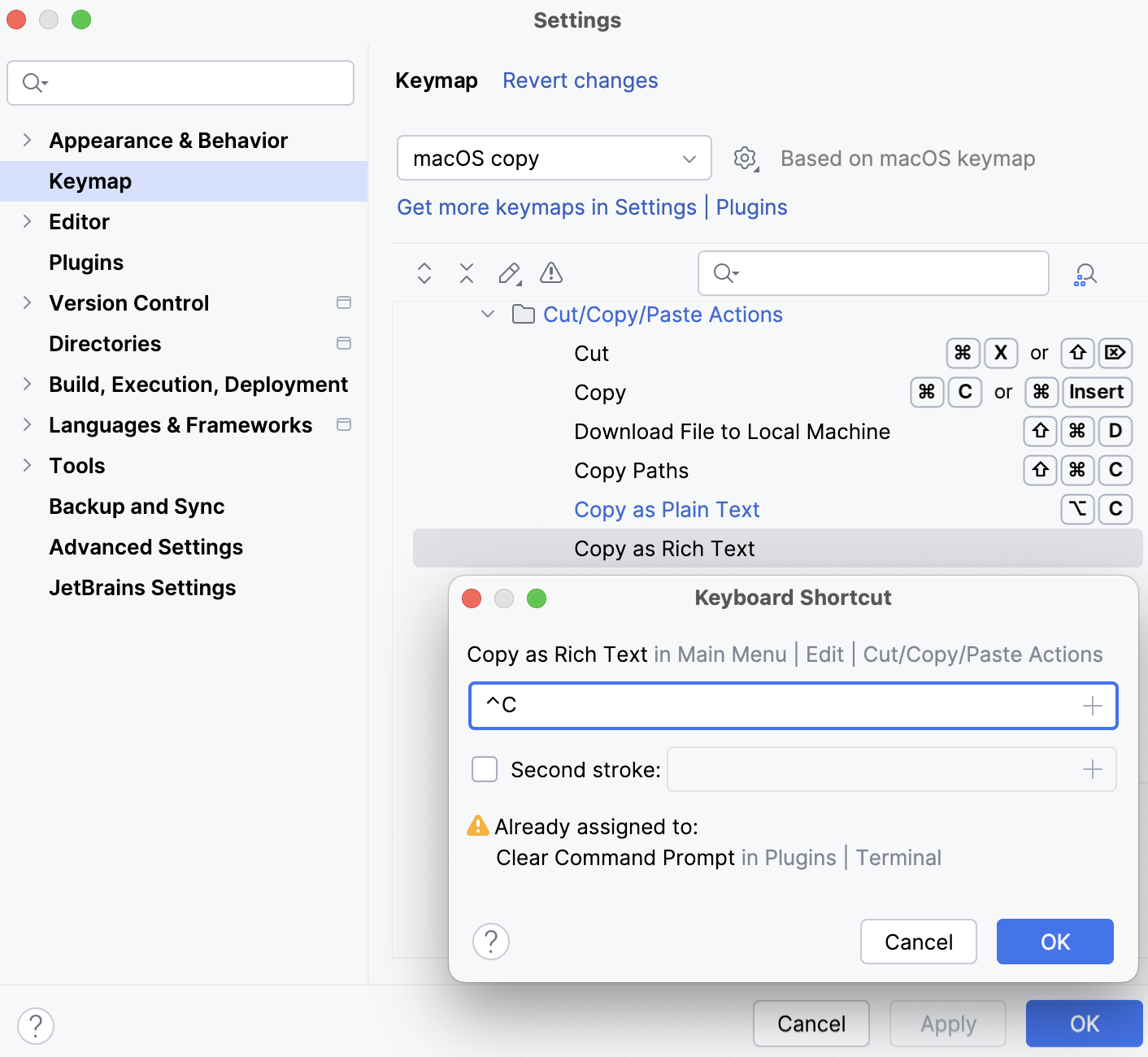 Adjust conflicting shortcuts Adjust conflicting shortcuts