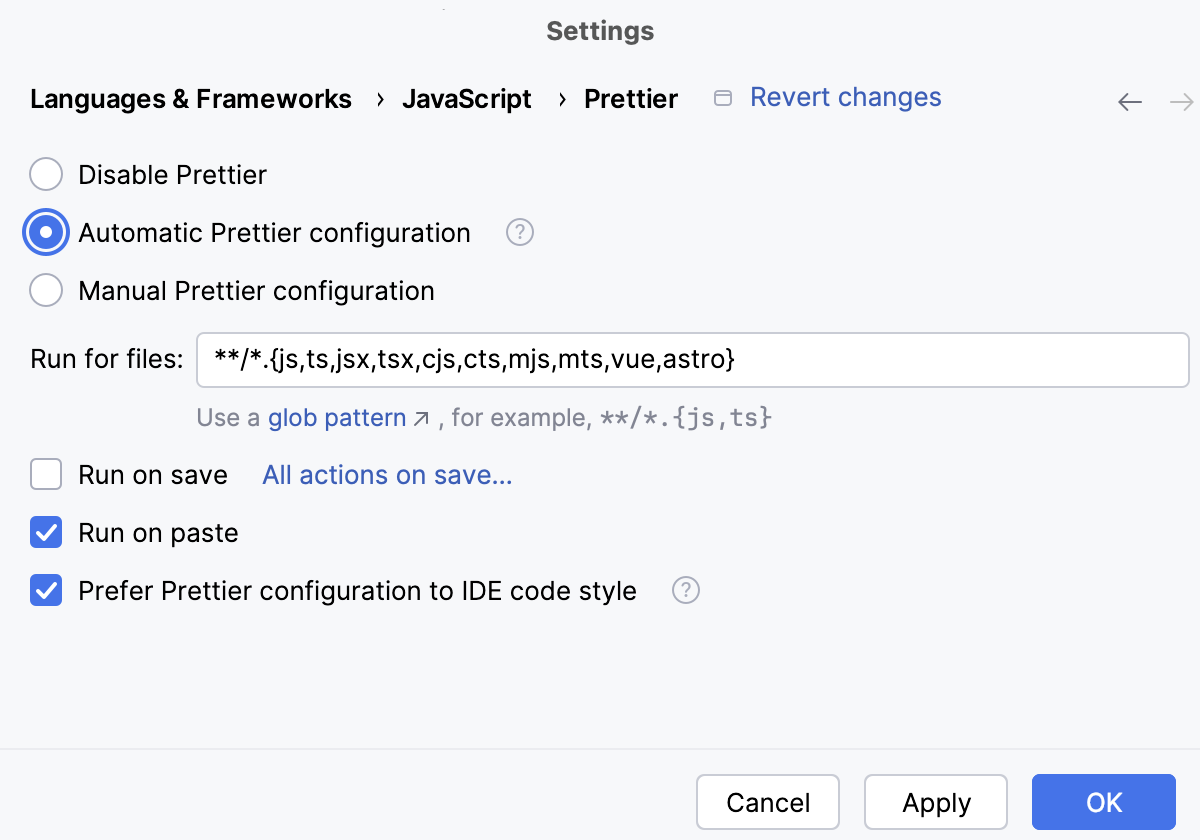 Configure Prettier automatically Configure Prettier automatically