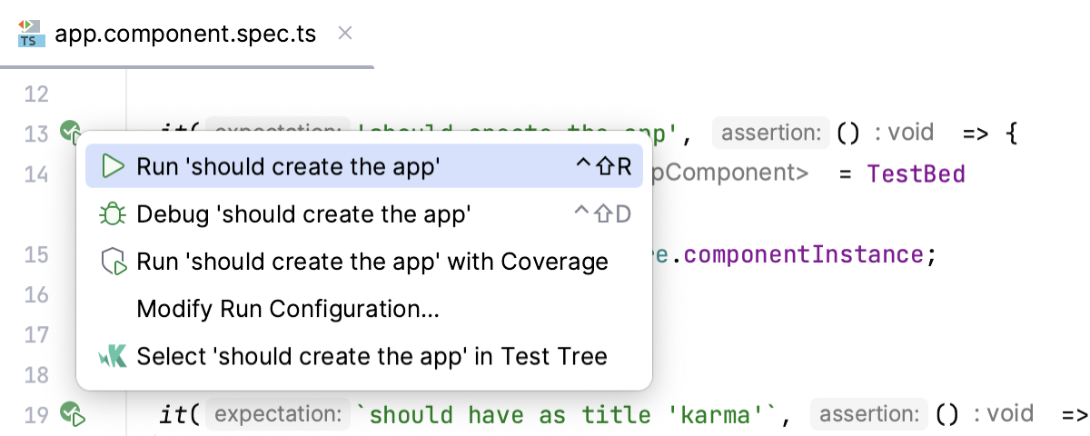 Run and debug tests from the editor Run and debug tests from the editor