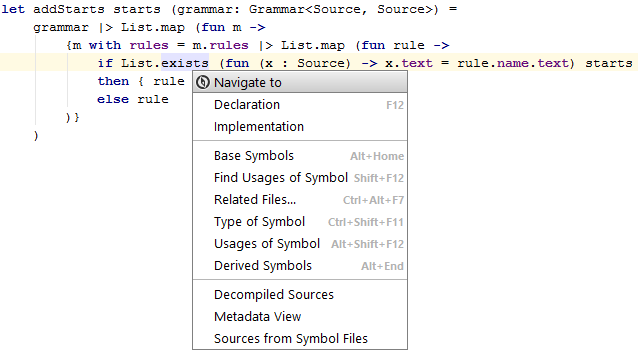 JetBrains Rider: F# Navigate to JetBrains Rider: F# Navigate to