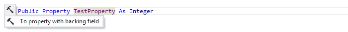 JetBrains Rider: 'Convert to property with backing field' context action in VB.NET JetBrains Rider: 'Convert to property with backing field' context action in VB.NET