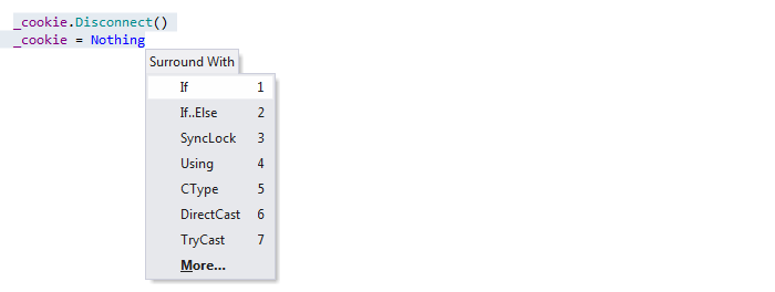 JetBrains Rider:Visual Basic 中的环绕模板 JetBrains Rider:Visual Basic 中的环绕模板