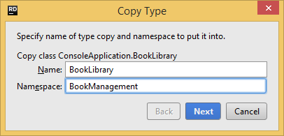 JetBrains Rider. Copy Type refactoring JetBrains Rider. Copy Type refactoring