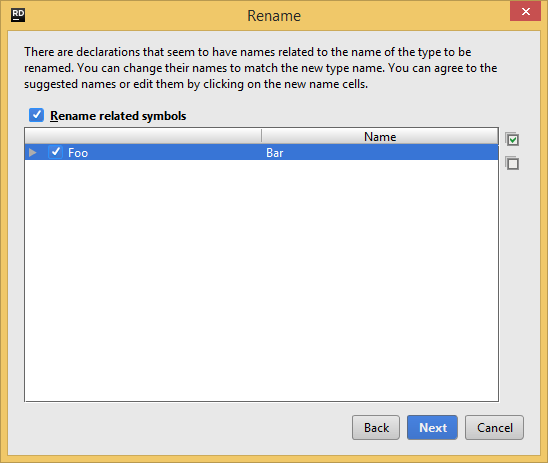 JetBrains&nbsp;Rider：重命名重构