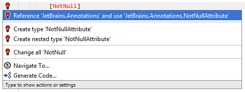 为 JetBrains.Annotations 模块添加引用的快速修复 为 JetBrains.Annotations 模块添加引用的快速修复