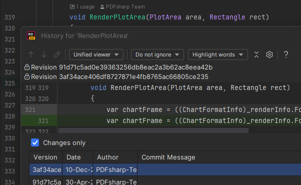 JetBrains Rider:VCS 历史记录 JetBrains Rider:VCS 历史记录