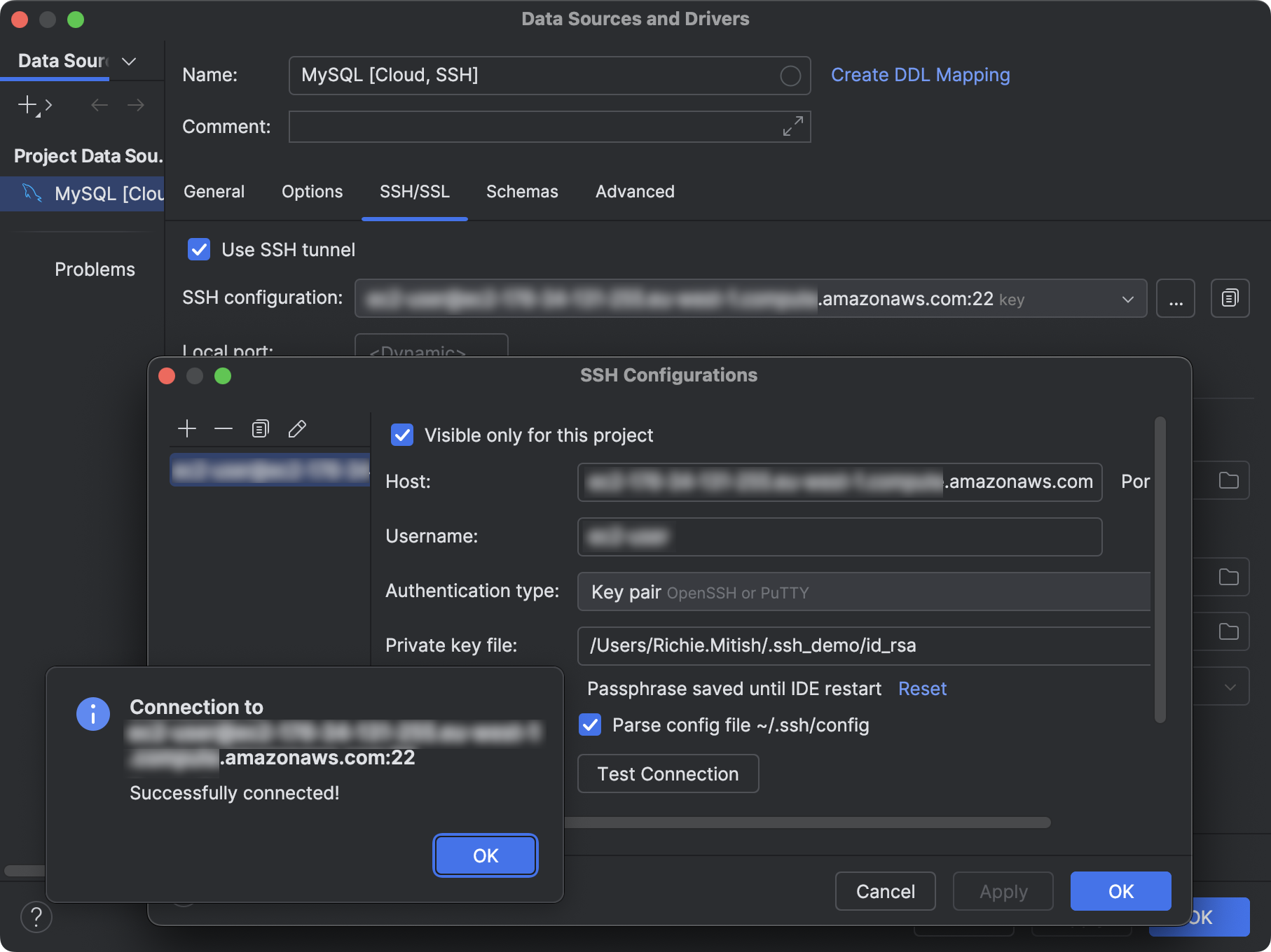 Connect to a database with SSH | JetBrains Rider Documentation