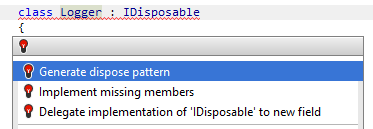 A quick-fix that helps generate dispose pattern A quick-fix that helps generate dispose pattern