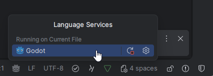 JetBrains&nbsp;Rider: Godot LSP indicator on the status bar