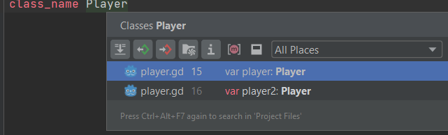 JetBrains&nbsp;Rider: Find Usages in GDScript