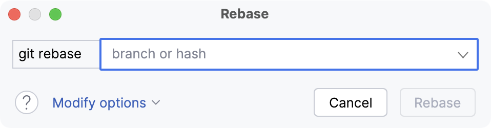 Git rebase 对话框