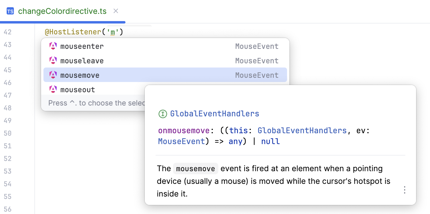 HostListeners 的事件补全 HostListeners 的事件补全