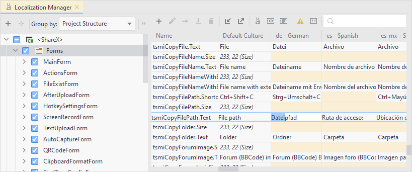 JetBrains Rider:本地化管理器 JetBrains Rider:本地化管理器