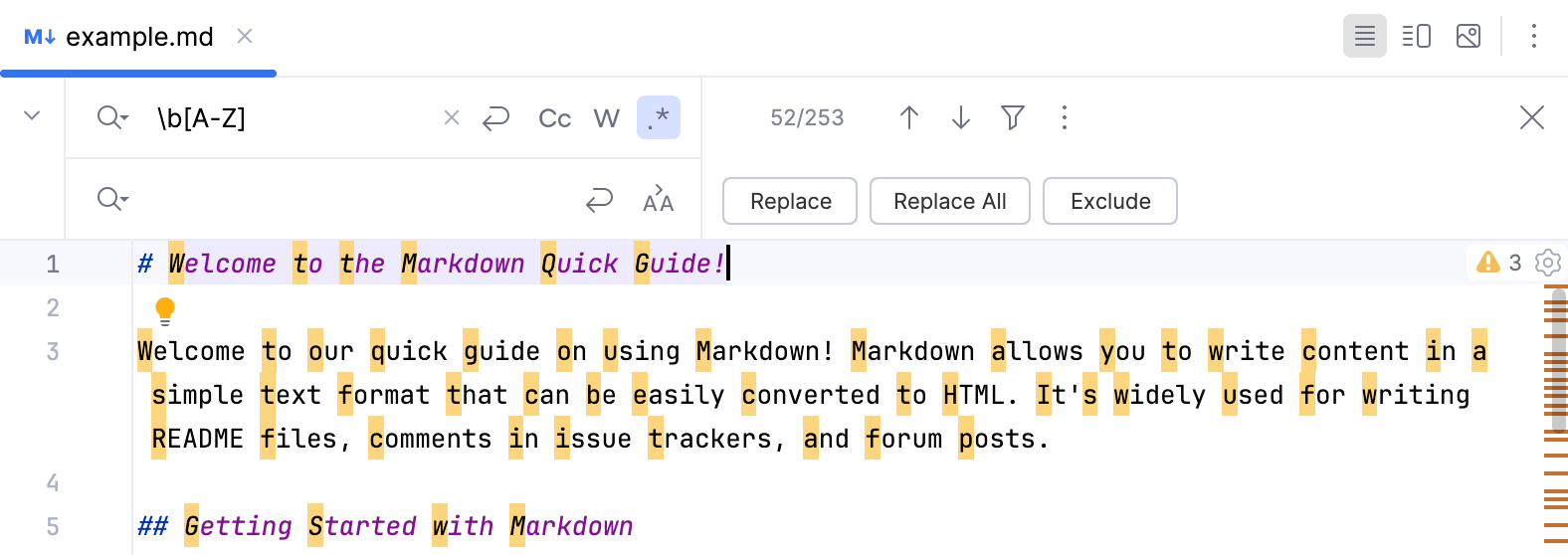 匹配大小写选择的结果