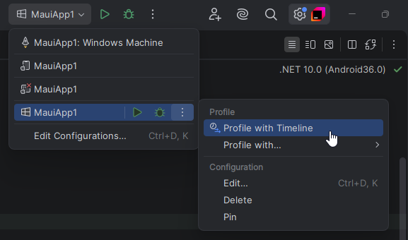 JetBrains&nbsp;Rider: Profile a MAUI application