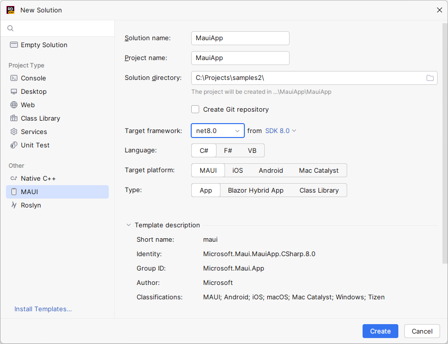 JetBrains Rider: New Solution wizard. Xamarin JetBrains Rider: New Solution wizard. Xamarin