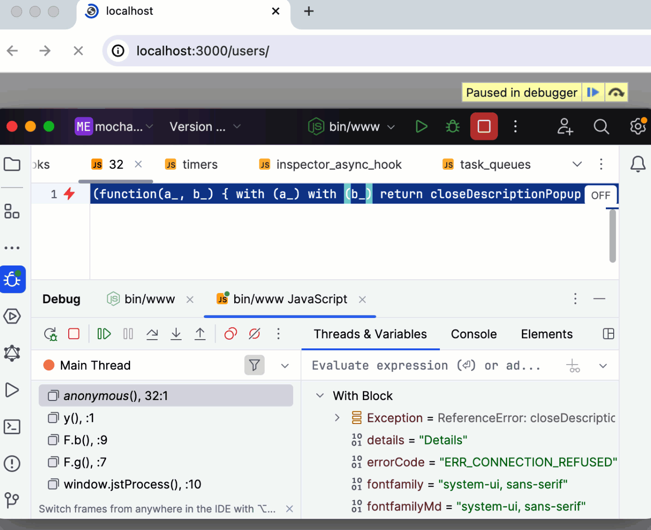 使用一个运行/调试配置启动调试服务器和客户端代码