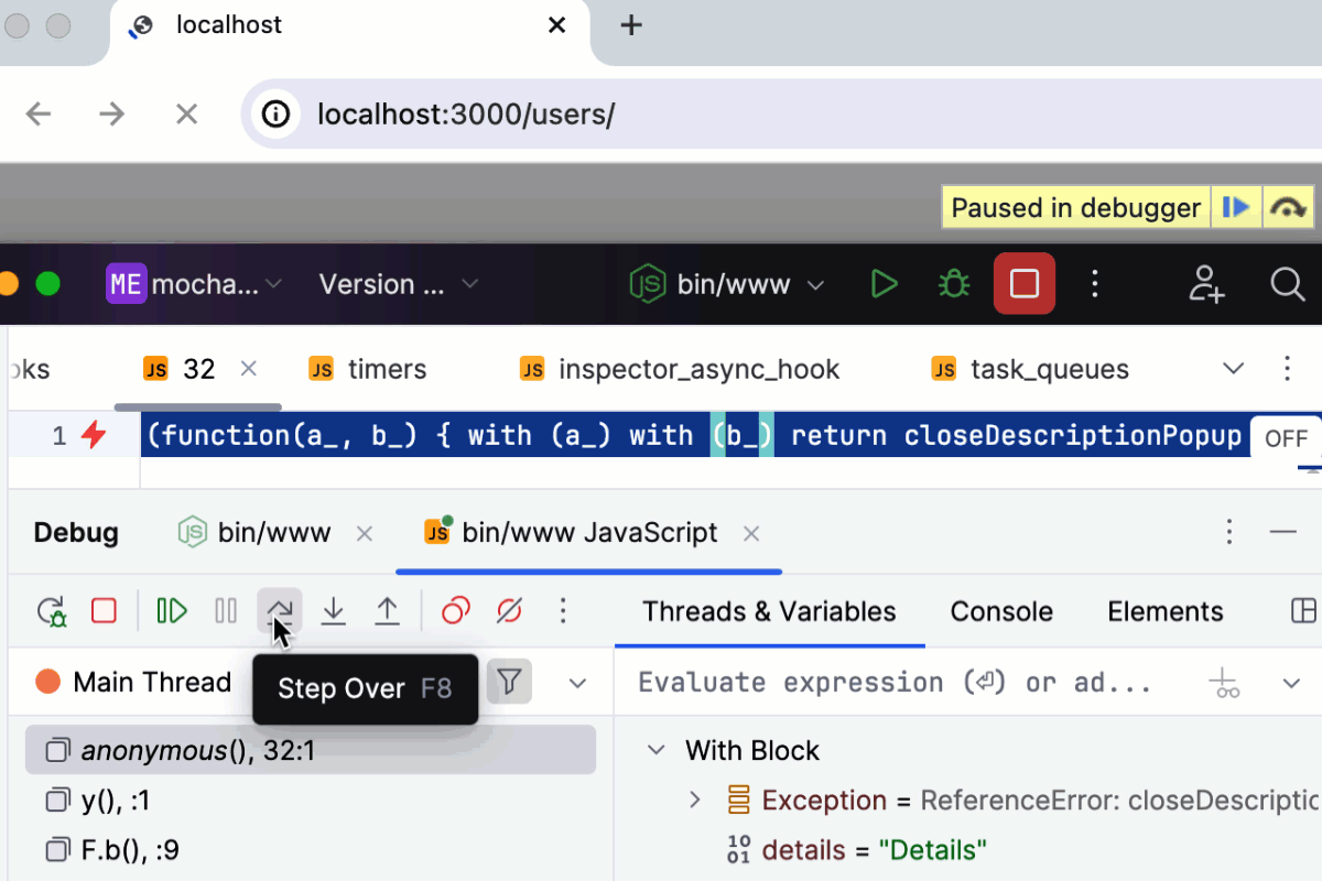 此应用程序在浏览器中已暂停