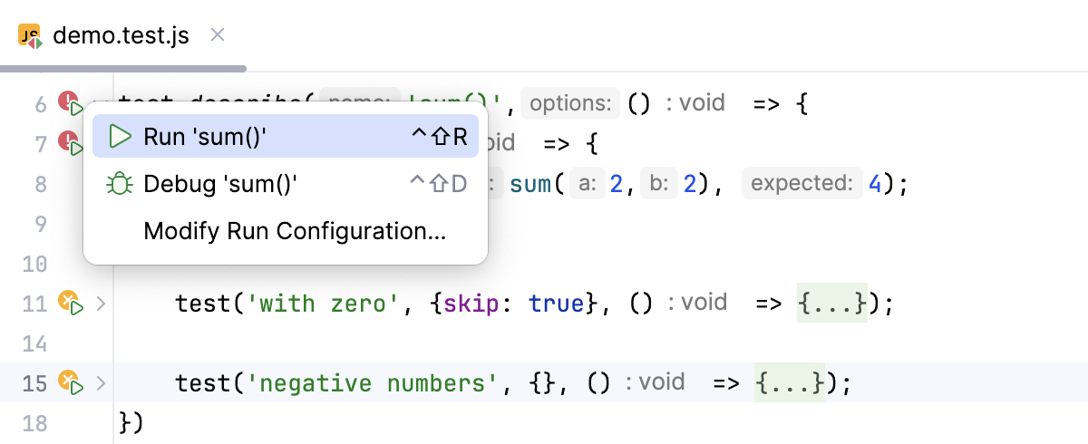 从侧边栏重新运行套件