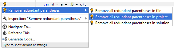 Removing redundant parentheses Removing redundant parentheses