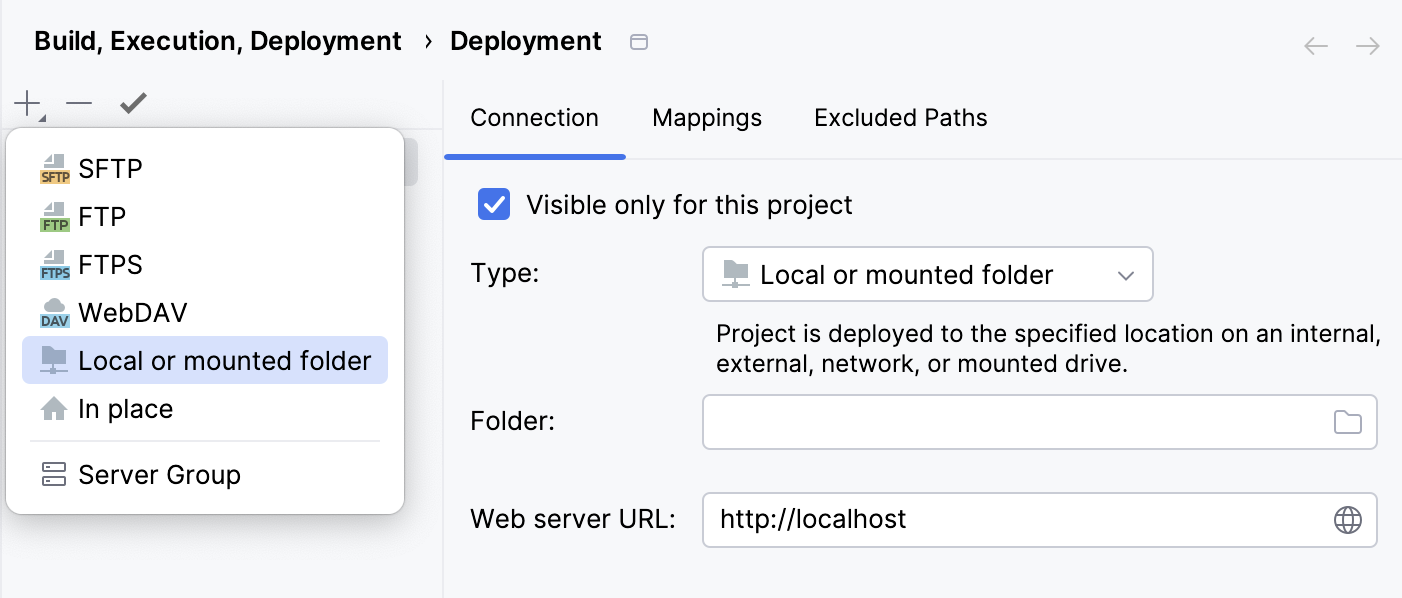 添加本地或挂载文件夹