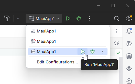 JetBrains Rider: Choosing a run/debug configuration for a MAUI application JetBrains Rider: Choosing a run/debug configuration for a MAUI application