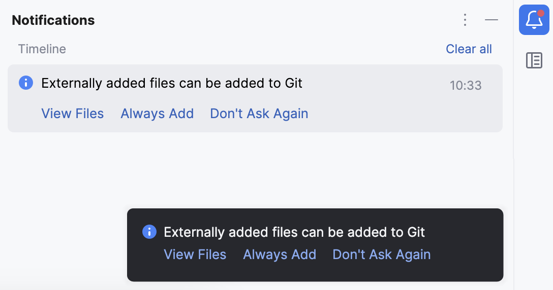 提示选择如何处理配置文件的通知