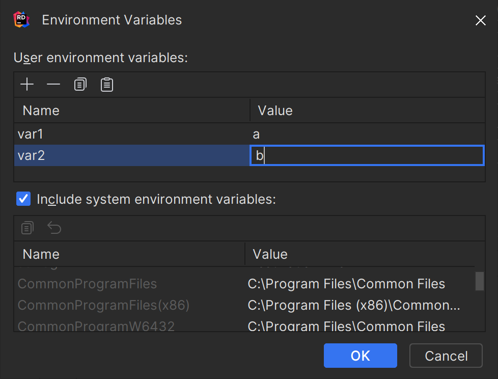 Adding environment variables Adding environment variables